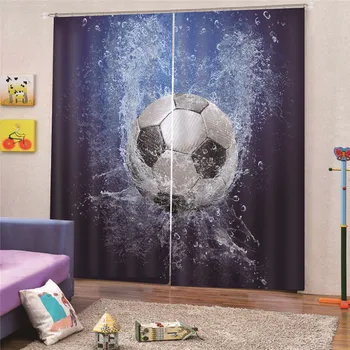 3D Skaitmeninio Spausdinimo Futbolo Blackout Užuolaidos Už Kambarį, Vaikų, Miegamojo, Animacinių filmų Spausdinti vaikai Cortinas Draps Namų Dekoro AP16