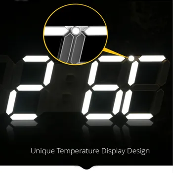 3D Skaitmeninis LED Sieninis Laikrodis Žadintuvas Data Temperatūros Automatinis Apšvietimo Lentelė Darbalaukio Namų Puošybai Stende pakabinti Laikrodžiai