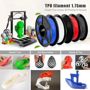 3D Spausdinimo Gijų TPU Lankstus Gijų TPU gijų Plastikiniai 3D Spausdintuvas 1.75 mm 0,5 kg Spausdinimo Medžiagų