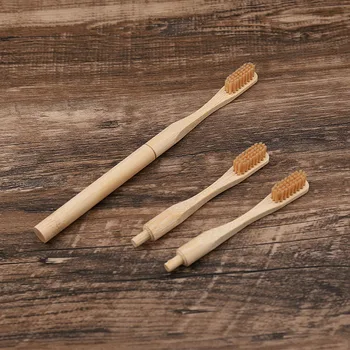 3pcs Nuimamas Bambuko dantų šepetėlį Vidutinių Šerių Keičiamų galvos Ekologinio Draugiškas Cilindro nulio atliekų Dantų Šepetėliu Bambuko