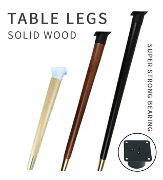 4Pcs Mediniai Sofos Kojos Kojų Pasvirimo Tiesiai Kavos staliukas Baldai Lygio Kojų su Metalo Plokštės Kabineto Kojos Multi-dydis