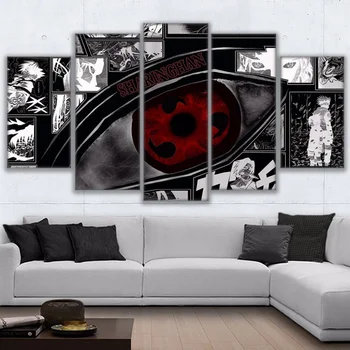 5 vnt Naruto Sharingan Plakatas Šiuolaikinio Namų Dekoro Kambaryje Modulinės Sienos Menas Drobė Nuotraukas HD Spausdinti Anime Tapyba