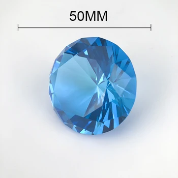 50mm 1pc/10vnt Akvamarinas Stiklas Diamond Prespapjė Kristalų Amatų Namų Puošimas Ornamentais, Vestuves, Dovanos