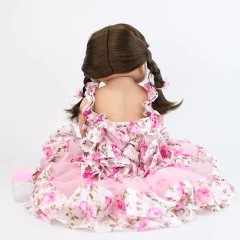 55cm Full Silikono Reborn Baby Doll Žaislas Mergina Vinilo Naujagimių Saldus Princesė Kūdikiams Bebe Gyvas Lydintis Žaislas Gimtadienio Dovana