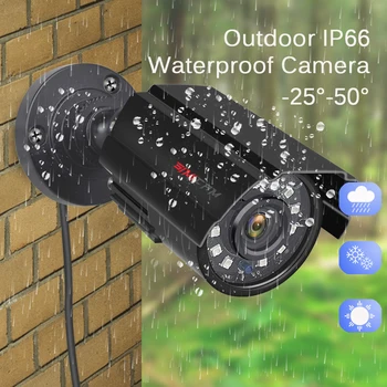 5MP 4CH CCTV Saugumo kamerų Sistema, DVR Rinkinys HAINAUT Metalo Kulka Naktinio Matymo Vandeniui atsparus Dulkėms Priežiūros Nustatyti Vaizdo Įrašymas