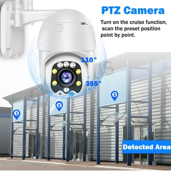 5MP IP Kameros 1080P HD VAIZDO stebėjimo Kamera Lauko PTZ Saugumo Kameros Wireless WIFI Spalva Naktinio Matymo 30M CamHi APP