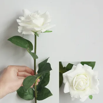5vnt/daug 12cm Dekoro Rose Dirbtinės Gėlės Šilko Gėlės, Gėlių Latekso Nekilnojamojo Touch Rose Vestuvių Puokštė Namuose Šalis Dizainas Gėlės