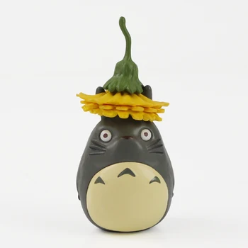 6-9cm 4pcs/daug Studio Ghibli Mano Kaimynas Totoro Veiksmų Skaičius, Žaislai Hayao Miyazaki Gėlių Totoro Sodo Namų PVC Modelis Lėlės