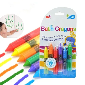 6pcs/Daug NAUJŲ Baby Saugos Spalvingas Vonios Žaislas Bamblys galima Skalbti Vonioje Pieštuku Bathtime Įdomus Žaisti Švietimo Žaislas Vaikams