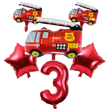 6pcs inžinerijos transporto priemonių gaisrinė mašina mokyklos autobusas automobilio folija Helio Balionai globos Vestuvių, Gimtadienio Dekoracija vaikų žaislai kamuolys