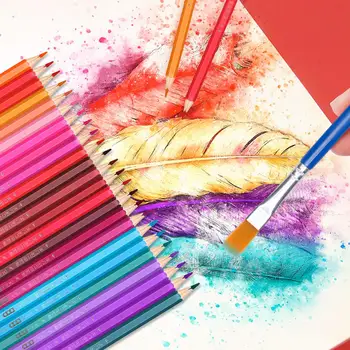 72 spalvų Pieštukų Premium pre-aštrus tirpsta vandenyje, vandens pastelių Rinkinys su teptuku suaugusiems vaikams menininkas art piešimo rašymo