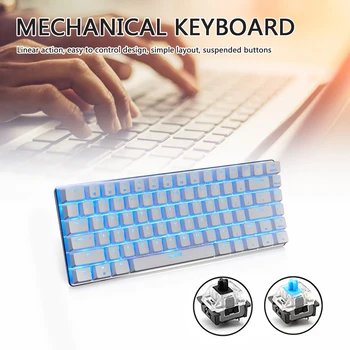 AK33 Mechaninė Žaidimų Klaviatūra, Juoda / Mėlyna Jungiklis 82 Klavišus Wired Keyboard PC Žaidimai Ergonomiškas Kietas LED Apšvietimu Dizainas