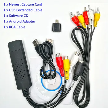 AMT630A USB 2.0 Video Capture Grabber Kortelės adapterį Chipset AMT630A TV, DVD, VHS Audio Capture S - video USB Keitiklis paramos Win7
