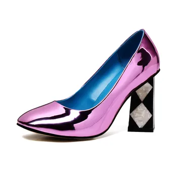 ASUMER 2020 aukščiausios kokybės siurbliai moterų batai, suapvalinti tne maišyti spalvas vieną batai pavasario vasaros aukšto kulno suknelė šalies batų moteris