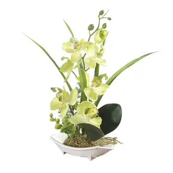 AUGKUN Dirbtinio Šilko Gėlių Phalaenopsis Modeliavimas Gėlių Bonsai Novatoriškų Apdailos Papuošalai, Namų Biuro Stalas Desktop