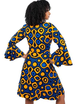 Afrikos Palto, Suknelės Moterims Ilgomis Rankovėmis 2020 Naują Afrikos Moterų Drabužių Mados Africaine Skraiste Midi Suknelė Afrikos Drabužiai