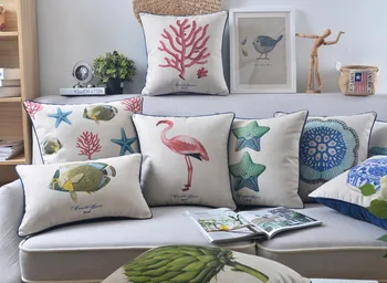 Amerikos jūros Dumblių Žvaigždė pagalvę žuvų pagalvėlių, Lino pagalvėlės juosmens mesti pagalvės namų dekoro sofos pagalvėlės