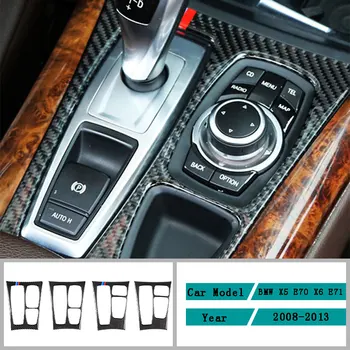 Anglies Pluošto, Automobilių Reikmenys Vidaus Kontrolės Pavarų dėžė Shift Skydelio Apdailos Lipdukai Padengti Apdailos Lipdukai BMW X5 X6 2008-2013 m.
