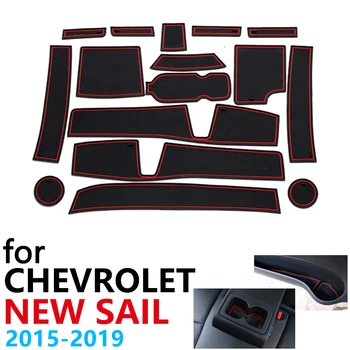 Anti-Slip Gumos Puodelio, Pagalvėlės, Durų Groove Kilimėlis Chevrolet Sail Naujas Nueva Plaukti 3 ~ 2019 Automobilių Reikmenys kilimėlis telefono 2018