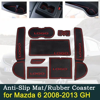 Anti-slip Gumos Durų Taurės Pagalvėlių Mazda 6 2008~2013 GH Sedanas Sedanas 2009 M. 2010 M. 2011 m. 2012 Groove Motina Interjero Automobilių Reikmenys