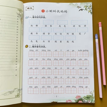 Antros klasės 6 tomai/rinkiniai kalba specialių pratimų, Sinchroninio Praktikos Vadovėlis Kinijos Pamatyti Pinyin parašyti žodžiai HanZi