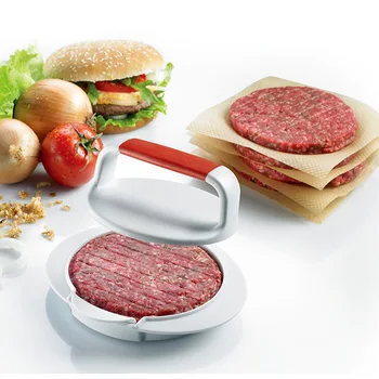 Apvalios Formos Hamburger Paspauskite Aliuminio Lydinys + ABS Mėsainių Mėsos Grill Jautienos Mėsainiai Paspauskite Patty Maker Pelėsių Virtuvė Mėsos Įrankiai