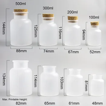 Apvalus didelis aiškus ABS plastiko kosmetikos pakuotės milteliai vonios druska kamštienos butelis indelį su mediniu šaukštu, 100ml 200ml 300ml 10vnt
