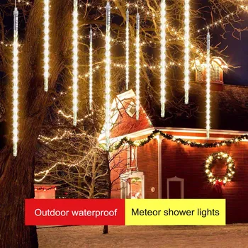 Atsparus vandeniui Meteoras Dušas Lietaus 30cm /50cm 8 Vamzdžių LED String Lietaus, Šviesos, Lauko Atostogų papuošalai Kalėdų Eglutės