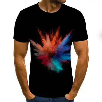 Aukštos Kokybės Karšto Pardavimo, T-Marškinėliai, vyriški trumpomis Rankovėmis Kietas Spalvinga vyriški T-Shirt Prekės Vasaros Vyrų 3D Marškinėliai