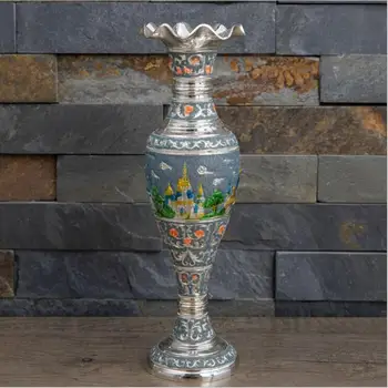 Aukštos kokybės H39CM metalo vaza darbalaukio vazos gėlių vazonas didelis vaza kambarį apdaila