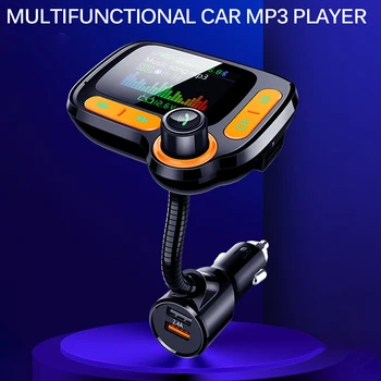 Automobilio Mp3 Grotuvas su FM Siųstuvu, USB Dual Greitas Įkroviklis, Bluetooth 5.0 AUX Rankas-Nemokama Automobilių Moduliatorius Spalvotas Ekranas Automobilinis Rinkinys
