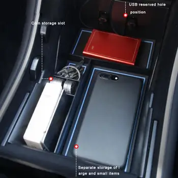 Automobilių Centriniu Porankiu Laikymo Dėžutė Tesla Model 3 Automobilių Priedai Konsolės Turėtojas Auto Bako Pirštinės Organizatorius Atveju Dropship