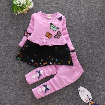 Baby Girl Drabužiai 2020 M. Pavasarį Marškinėlius+Kelnės, Sportiniai Kostiumai Mergaitėms Animacinių Filmų Apranga, Rūbai Vaikams, Vaikų Drabužiai, Nustatytas 4 Metų