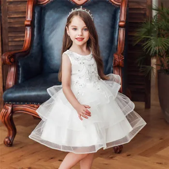 Baby Girl Siuvinėjimo Gėlių Princesė Suknelė Vestuves Nėrinių Tutu, Vaikams, Suknelės Bamblys Mergina Vaikų Drabužiai