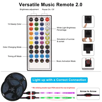 Balso Kontrolė LED Juostos SMD 5050 Girlianda LED Šviesos Bluetooth 