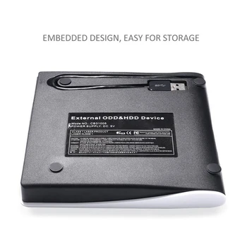 Balta USB3.0 SATA Optinio Disko Atveju Rinkinys Išorės Mobiliųjų Talpyklų Blu-ray Atveju Notebook Nešiojamas Be Ratai 9.0/9.5/12.7 mm