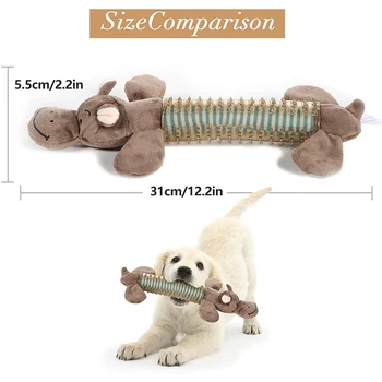 Benepaw Interaktyvus Šunį Kramtyti Žaislus Dantų Formos Pliušinis Gumos Gyvūnų Dizainas Squeaker Naminių Žaislų, Lengvas, Saugus Mažylis Žaisti