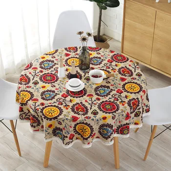 Bohemijos nacionalinės vėjo turas nėrinių staltiesė Medvilnės Atspausdinti Viešbutis Dekoratyvinis staltiesė saulėgrąžų dekoro lentelė apima nėrinių