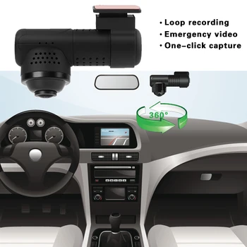 C10 4K UHD WiFi, Automobilių DVR 2160P 360 Laipsnių Pasukti Objektyvą prietaisų Skydelio Kamera, Infraraudonųjų spindulių Naktinio Matymo Dashcam