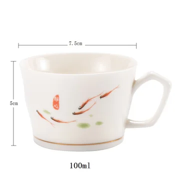 CHANSHOVA 100ml Kinų Stiliaus Rankų Dažytos Keramikos Kavos puodelio teacup puodeliai Kinijos balto porceliano H013