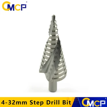 CMCP 4-32mm Pagoda Gręžimo Spiralės Išdrožomis Core Grąžtas Sidabro Trikampis Karka etapų Grąžtas HSS