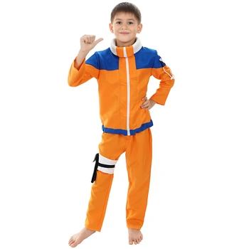 Calssic Anime Cosplay Naruto vaikams, Cosplay Kostiumai, nepilnamečių Uzumaki Naruto vaikai Europos dydį Nemokamas Pristatymas