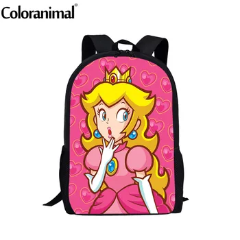 Coloranimal Gražių Princess Peach Anime Modelio Mergaičių Mokyklos Kuprinė Didelis Knyga Krepšys Paauglys Peties Bolsa 2021 Karšto