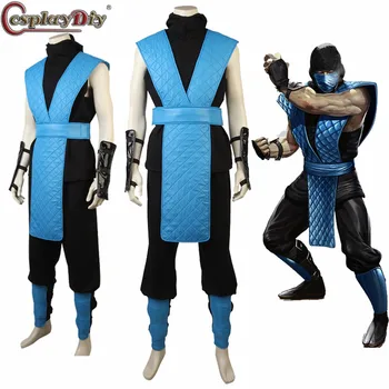 Cosplaydiy Mortal Kombat X Sub-Zero Cosplay Halloween Kostiumai pagal Užsakymą pagaminti Cosplay Sub-Zero Kostiumas Karšto Žaidimas Kostiumas Kostiumas