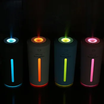 Creative Color Taurės USB Automobilinis Oro Drėkintuvas Namų Automobilių Ultragarso Mini Aromato Difuzorius Oro Valytuvas su LED Šviesos Drėkintuvai