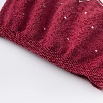 DBZ15990 dave bella žiemos mielas kūdikis merginos Kalėdų vaisių megzti megztinis vaikai mados bamblys boutique viršūnės