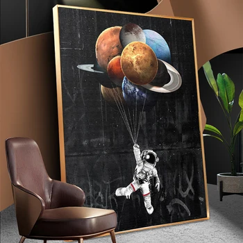 DDHH Astronautas Kosmose Svajoja Žvaigždžių Apriboti Naftos Tapybos Drobė Sienos Nuotraukas Kambarį Plakatai ir Spausdina Namų Dekoro