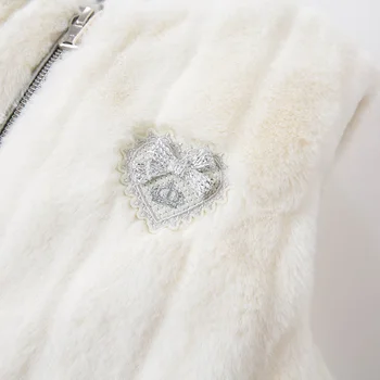 DKH15153 dave bella žiemos vaikų mergaičių 5Y-13Y mados lankas kratinys kišenės kamšalu kailis vaikų mados berankovė liemenė