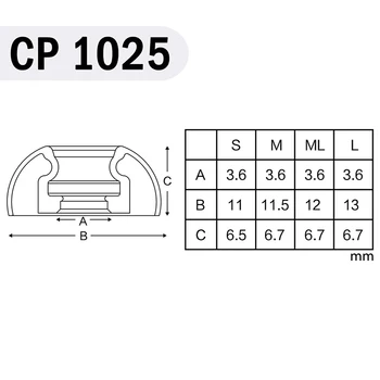 DUNU Spinfit CP1025 Pakeitimo Silikono Ausinių Eartip skirta Airpods Pro 1card su 4 patarimai, 2 adapteriai