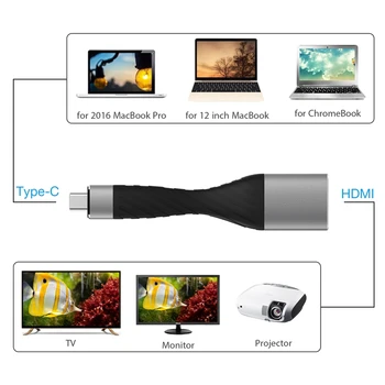 DZLST USB C Tipo HDMI kabelis Adapteris 4K C Tipo 3.1-HDMI 